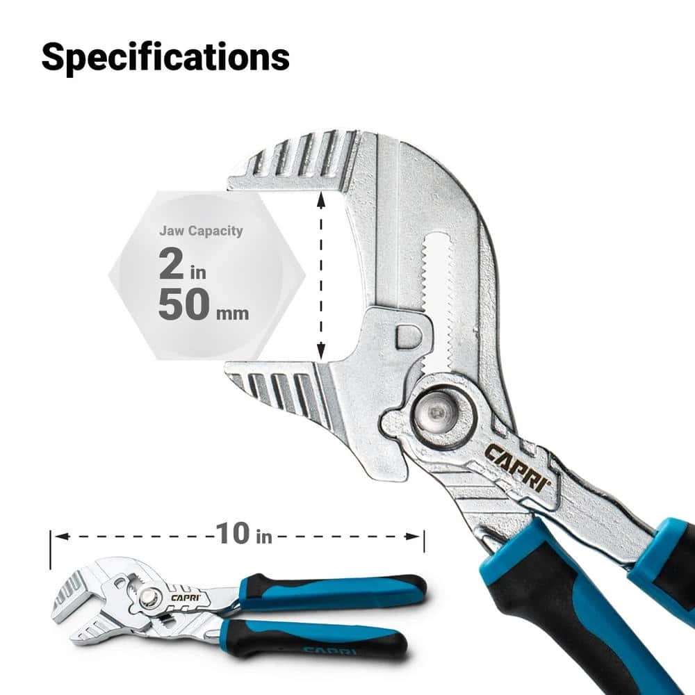 10 in. Adjustable Pliers Wrench with Smooth Parallel Jaws and Soft Grip Handle by Capri Tools 9 10 in. Adjustable Pliers Wrench with Smooth Parallel Jaws and Soft Grip Handle by Capri Tools - Image 7