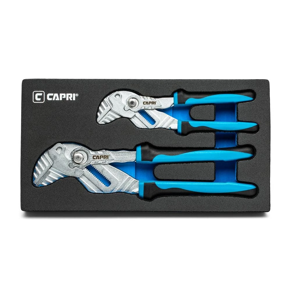 7 in. and 10 in. Adjustable Pliers Wrench Set with Smooth Parallel Jaws and Soft Grip Handle by Capri Tools 3 7 in. and 10 in. Adjustable Pliers Wrench Set with Smooth Parallel Jaws and Soft Grip Handle by Capri Tools