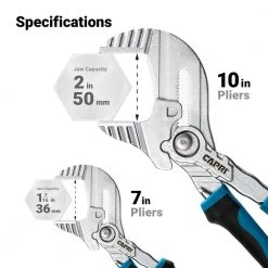 7 in. and 10 in. Adjustable Pliers Wrench Set with Smooth Parallel Jaws and Soft Grip Handle by Capri Tools 15 7 in. and 10 in. Adjustable Pliers Wrench Set with Smooth Parallel Jaws and Soft Grip Handle by Capri Tools -Capri Tools Sales Store capri tools adjustable wrenches cp22300mt 76 1000