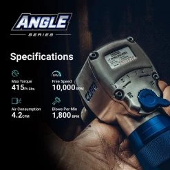 415 ft. lbs. 3/8 in. Air Angle Impact Wrench by Capri Tools -Capri Tools Sales Store capri tools air impact wrenches cp33100 fa 1000