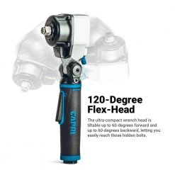 220 ft./lbs. 3/8 in. Flex-Head Air Angle Impact Wrench by Capri Tools -Capri Tools Sales Store capri tools air impact wrenches cp33200 4f 1000