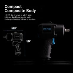 1000 ft. lbs. 1/2 in. Twin Power Air Impact Wrench by Capri Tools -Capri Tools Sales Store capri tools air impact wrenches cp35205 1f 1000