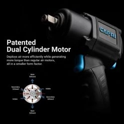 1000 ft. lbs. 1/2 in. Twin Power Air Impact Wrench by Capri Tools -Capri Tools Sales Store capri tools air impact wrenches cp35205 4f 1000