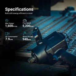 1600 ft. lbs. 3/4 in. Twin Power Air Impact Wrench by Capri Tools -Capri Tools Sales Store capri tools air impact wrenches cp35210 76 1000