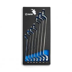 SAE 75-Degree Deep Offset Double Box End Wrench Set with The Mechanic's Tray (7-Piece) by Capri Tools