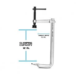 12 in. Heavy Duty All Steel Bar Clamp with 5-1/2 in. Throat Depth and 2645 lb. Clamping Force by Capri Tools -Capri Tools Sales Store capri tools clamps cp11031 c3 1000