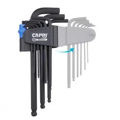 S2 Steel Metric/SAE Long Arm Ballpoint End Hex Key Set (18-Piece) by Capri Tools -Capri Tools Sales Store capri tools hex key sets cp130ms fa 1000