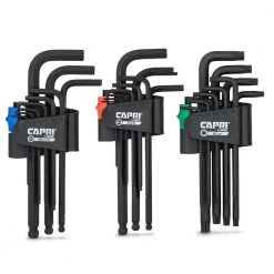 S2 Steel SAE/Metric Long Arm Hex and Torx Key Set (27-Piece) by Capri Tools