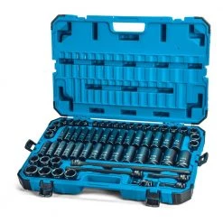 1/2 in. Drive SAE/Metric Master Impact Socket Set with Adapters and Extensions (63-Piece) by Capri Tools
