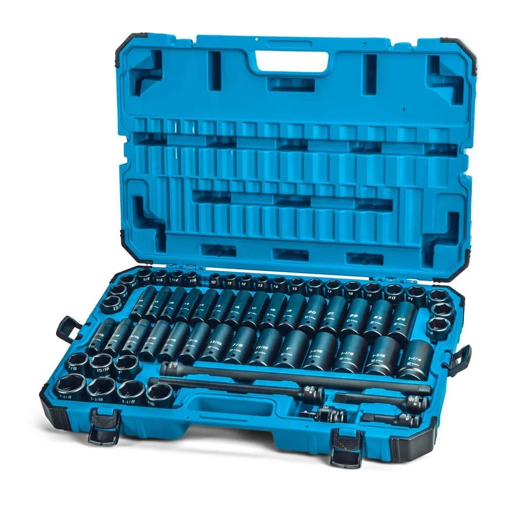 1/2 in. Drive SAE/Metric Master Impact Socket Set with Adapters and Extensions (63-Piece) by Capri Tools 3 1/2 in. Drive SAE/Metric Master Impact Socket Set with Adapters and Extensions (63-Piece) by Capri Tools
