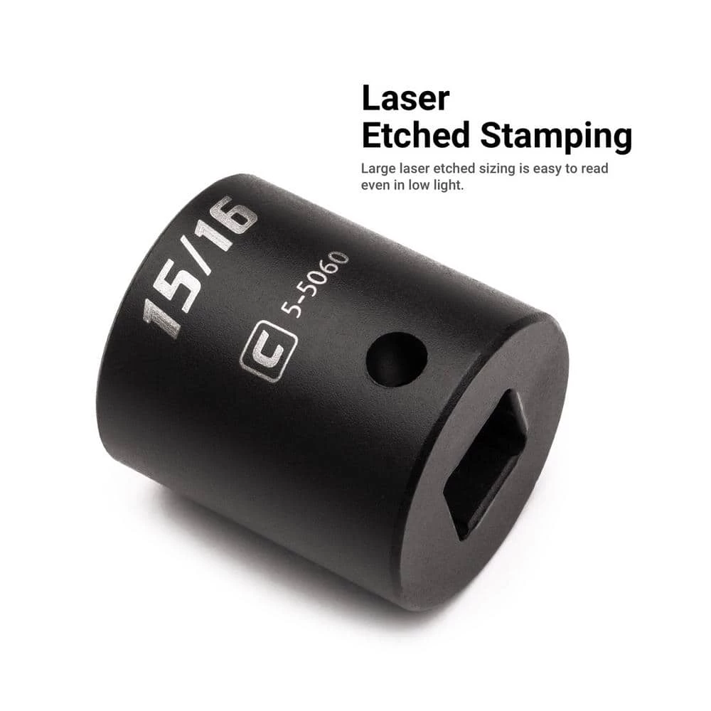 1/2 in. Drive SAE/Metric Master Impact Socket Set with Adapters and Extensions (63-Piece) by Capri Tools 8 1/2 in. Drive SAE/Metric Master Impact Socket Set with Adapters and Extensions (63-Piece) by Capri Tools - Image 6