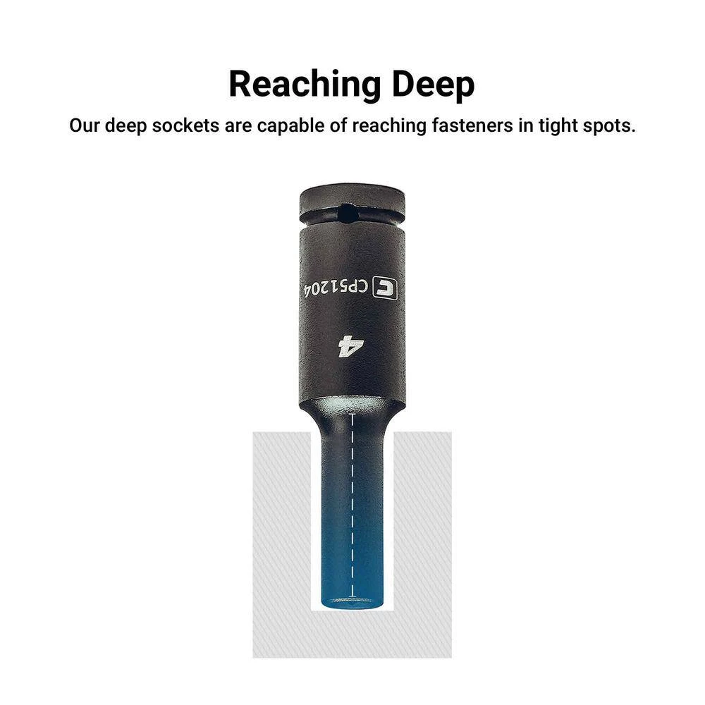 1/4 in. Drive Metric 6-Point Shallow and Deep Impact Socket Set (28-Piece) by Capri Tools 8 1/4 in. Drive Metric 6-Point Shallow and Deep Impact Socket Set (28-Piece) by Capri Tools - Image 6