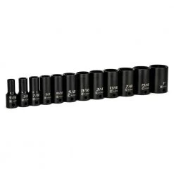 3/8 in. Drive SAE Semi-Deep Impact Sockets Set (12-Piece) by Capri Tools
