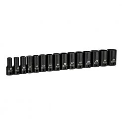 3/8 in. Drive Metric Semi-Deep Impact Sockets Set (15-Piece) by Capri Tools