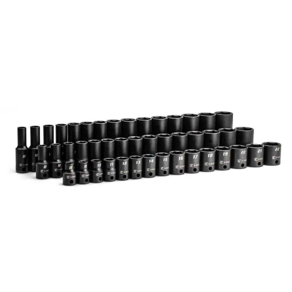 3/8 in. Drive Metric Shallow, Semi-Deep and Deep Impact Socket Set (45-Piece) by Capri Tools 3 3/8 in. Drive Metric Shallow, Semi-Deep and Deep Impact Socket Set (45-Piece) by Capri Tools