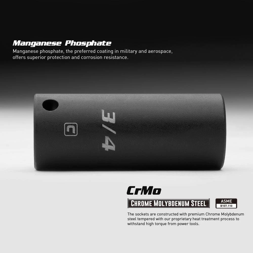 1/2 in. Drive 12 mm 6-Point Metric Deep Impact Socket by Capri Tools 5 1/2 in. Drive 12 mm 6-Point Metric Deep Impact Socket by Capri Tools - Image 3