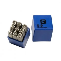 Professional 1/4 in. Number Stamp Set (9-Piece) by Capri Tools