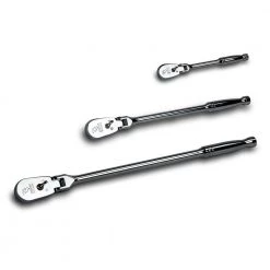 1/4 in., 3/8 in., 1/2 in. Drive 72-Tooth Flex-Head Low Profile Ratchet Set (3-Piece) by Capri Tools