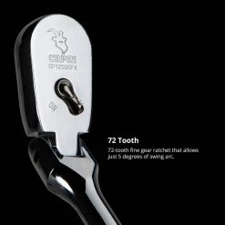 1/2 in. Drive 72-Tooth Flex-Head Low Profile Ratchet by Capri Tools 10 1/2 in. Drive 72-Tooth Flex-Head Low Profile Ratchet by Capri Tools -Capri Tools Sales Store capri tools ratchets cp12500fx 1f 1000