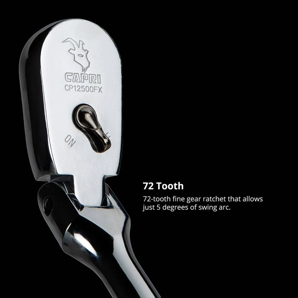 1/2 in. Drive 72-Tooth Flex-Head Low Profile Ratchet by Capri Tools 6 1/2 in. Drive 72-Tooth Flex-Head Low Profile Ratchet by Capri Tools - Image 4