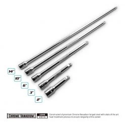 1/4 in. Drive 2, 3, 6, 10, 14 in. Wobble Extension Bar Set (5-Piece) by Capri Tools -Capri Tools Sales Store capri tools socket extension sets 1 2200 44 1000