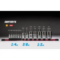 SAE Hex Bit Socket Set (13-Piece) by Capri Tools -Capri Tools Sales Store capri tools socket sets 30500 13hs 1f 1000