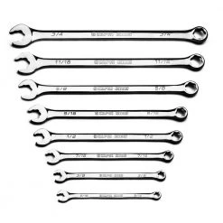 WaveDrive Pro SAE Combination Wrench Set for Regular and Rounded Bolts (8-Piece) by Capri Tools