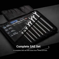 WaveDrive Pro SAE Combination Wrench Set for Regular and Rounded Bolts (8-Piece) by Capri Tools -Capri Tools Sales Store capri tools wrench sets cp11750 8spk fa 1000